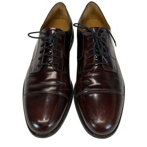 Florsheim Mens Burgundy Polished Leather‎ Cap Toe Derby Dress Shoes Size 12